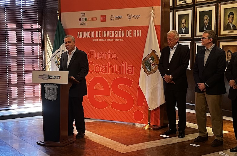 HNI invertirá 106 mdd en Coahuila; generará más de 1,000 empleos